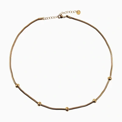 Afbeelding van 45cm Vossenstaart Ketting Dames Stalen Goudkleur Choker Stijl Halsketting Collier