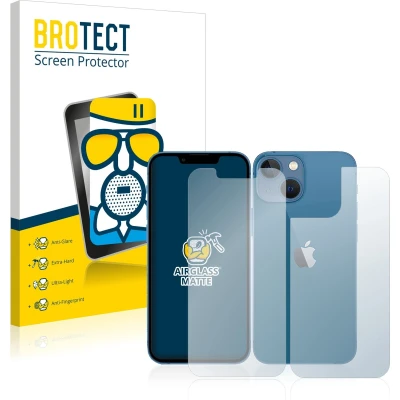Afbeelding van BROTECT Screenprotector voor Apple iPhone 13 mini (Voor+Achter) Folie Beschermfolie Beschermglas matte