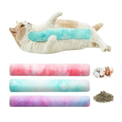 Afbeelding van ZHYUAN 3 stuks kattenspeelgoed, kattenkruidkussen, kattenkruid, pluche kattenkruidspeelgoed, kattenkussen, voor indoorkatten, bevordert de beweging