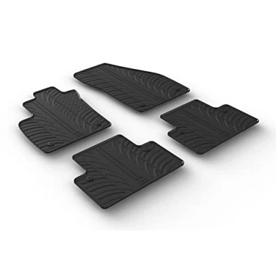 Afbeelding van Gledring Rubbermatten passend voor Volvo S40/V50 2004 2011 (handgeschakeld) T profiel 4 delig + montageclips)