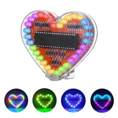 Afbeelding van PEMENOL solderen praktijk bouwpakket, hartvormig ledlicht project RGB LED DIY elektronisch bouwpakket voor school student STEM onderwijs liefhebber