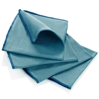 Afbeelding van COM FOUR® 4x Microvezeldoek Reinigingsdoek gemaakt van microvezel voor glas, keuken, badkamer, auto Herbruikbare doek alle doeleinden (blauw)