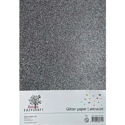 Afbeelding van Eazycraft Glitterpapier A4 Antraciet (5st)