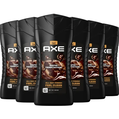 Afbeelding van 6x Axe 3in1 Douchegel Dark Temptation 250ml kopen? Nu in de aanbieding bij