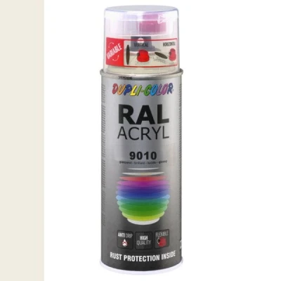 Afbeelding van Dupli Color Ral Acryl 9010 Helder wit Hoogglans 400 ml