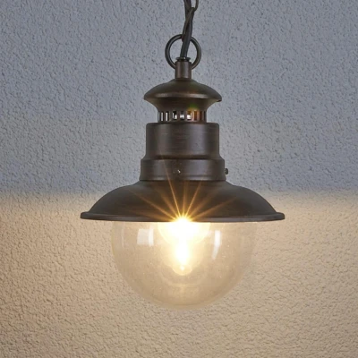 Afbeelding van Lindby buiten hanglamp Eddie, roest, metaal, IP44, Ø 21cm