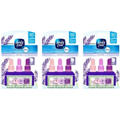 Afbeelding van 3 x Ambi Pur 3volution Luchtverfrisser Elektrische Plug in Refill Lavendel 20ml