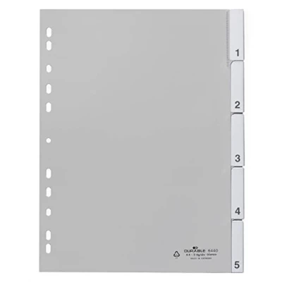Afbeelding van Durable Tabbladen A4 5 delig gelaste tabs PP