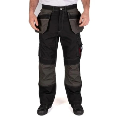 Afbeelding van Lee Cooper Heren Contrasterende Drievoudig genaaide Multi Tool Pocket Klassieke Cargo Kneepad zakken Werkveiligheid Broeken, Zwart, 32&quot; Taille Normale been (31&quot;)