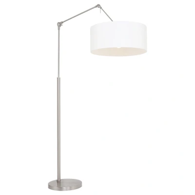 Afbeelding van Steinhauer Gramineus creme linnen shade Vloerlamp Geborsteld staal 9897ST