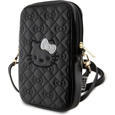 Afbeelding van Hello Kitty Quilted Bows Heuptas met Riem (Scherm tot 7 Inch) Zwart