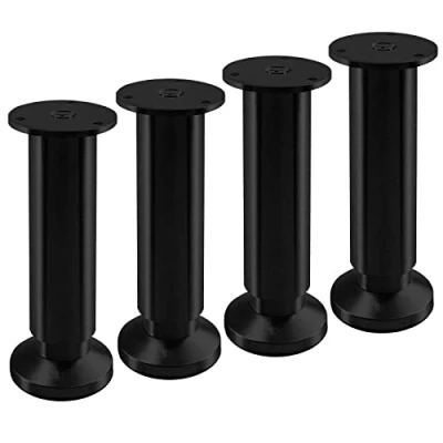Afbeelding van SOTECH 4 stuks meubelpoten TERRA hoogte 150 mm zwart geanodiseerd verstelbaar tot max. 15 mm, belastbaar 250 kg/per voet
