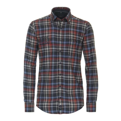 Afbeelding van Casamoda Kariert Casual FIT Overhemd, Heren, Maat: 3XL, Blau