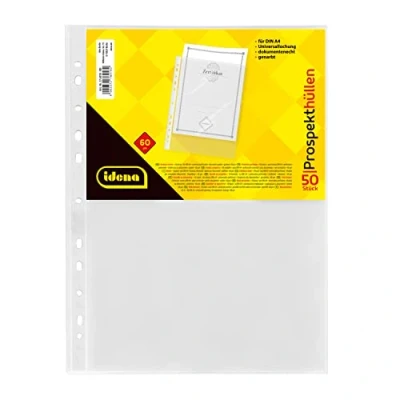 Afbeelding van Idena 376018 Mapomslag DIN A4 formaat, gekorreld, 60µ, 50 stuks