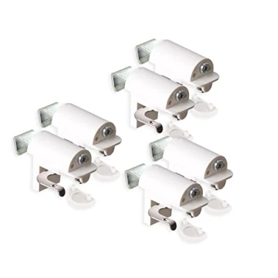 Afbeelding van KLEMMFLEX Klemhouder voor jaloezieën, jaloeziehouder zonder boren, om te klemmen, 6 stuks, wit, stabiele klemdragers met metalen beugel, verstelbaar van 4 25 mm, ramen en balkondeuren