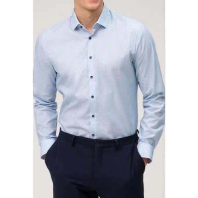 Afbeelding van OLYMP No. Six Overhemd blauw, Motief