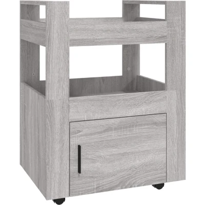 Afbeelding van vidaXL Keukentrolley 60x45x80cm bewerkt hout grijs sonoma eikenkleurig