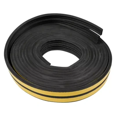 Afbeelding van Tochtstrip rubber E profiel 2 x 3 m zwart