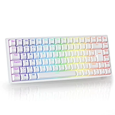 Afbeelding van RK ROYAL KLUDGE RK84 DE 75% gaming toetsenbord, 85 toetsen, compacte TKL, Bluetooth mechanisch, rode schakelaar, RGB achtergrondverlichting, 2,4 GHz voor Mac en Windows