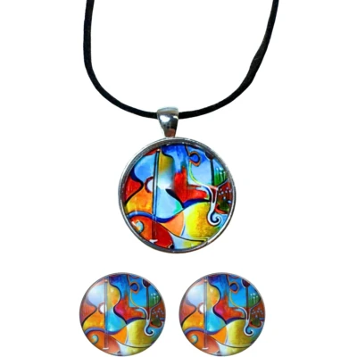 Afbeelding van Set Rivka clip oorbellen 2 cm ketting Charme Bijoux