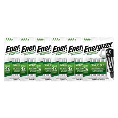 Afbeelding van Energizer NiMH Power Plus AAA 700 mAh, blister met 4 x 6 (24 batterijen)