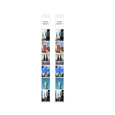 Afbeelding van trendfinding 2 fotovakken C6 ansichtkaartformaat 11,4 x 16,2 cm voor 7 foto&#039;s staand formaat decoratie foto kaarten houder fotowand fotogordijn fotohouder