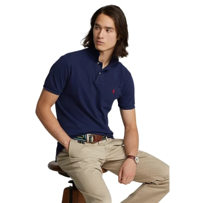 Afbeelding van POLO Ralph Lauren THE Iconic MESH Shirt Poloshirt, Heren, Maat: 3XL, Newport navy