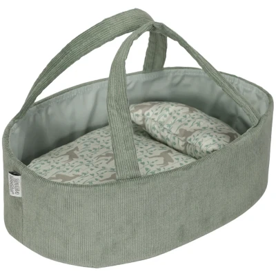 Afbeelding van Mama memo poppenreiswieg corduroy mint 35 cm