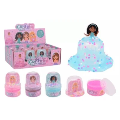 Afbeelding van 12 glitterjurk slijm in display