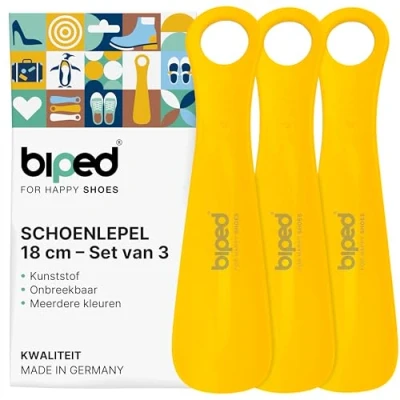 Afbeelding van biped set van 3 schoenlepels kunststof 18 cm schoenlepel Duitse productie z1570(geel)