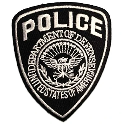 Afbeelding van Lapjes Appliqués Politie Police logo overdrukplaatjes opzetstukken Applicaties opnaaien opstrijken Lap Patches, Maat: 9 x 7 cm