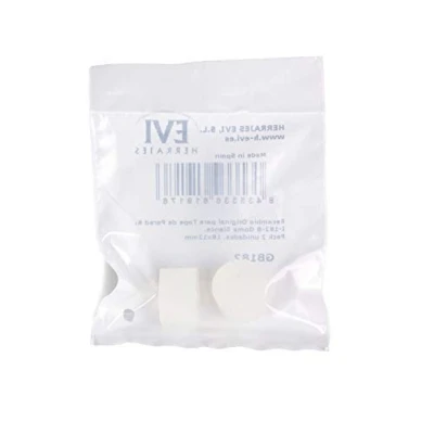 Afbeelding van Set vervangende beschermrubbers voor wandstopper/verstelbare stoppers 2 stuks compatibel met model I 182/123 origineel reserveonderdeel wit rubber EVI Herrajes