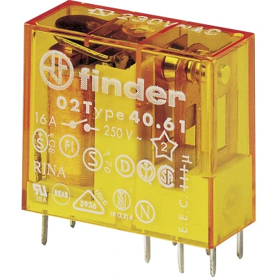 Afbeelding van FINDER 40.6/EU 230.4300 schakelrelais 230 V/AC 1S IP20
