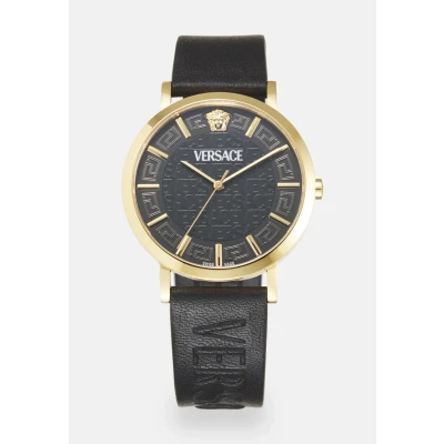 Afbeelding van Versace Watches Greca SLIM Horloge black/goldcoloured, Heren, Maat: One Size, Black/gold coloured
