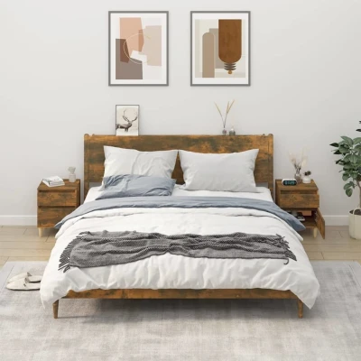 Afbeelding van Nachtkastjes 2 st 40x35x50 cm gerookt eikenkleurig