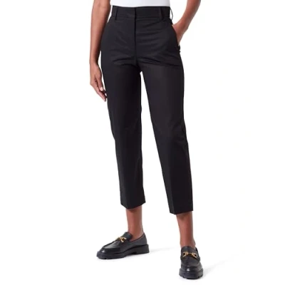 Afbeelding van Tommy Hilfiger Straight Broek, Dames, Maat: 44, Black