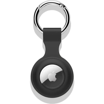 Afbeelding van Jumada&#039;s Sleutelhanger Airtag Siliconen zwart Geschikt voor Apple AirTags