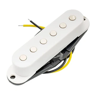 Afbeelding van Musiclily 52mm Single Coil Element Strat Pickup voor Stratocaster Elektrische Gitaar de Brug Positie, Wit
