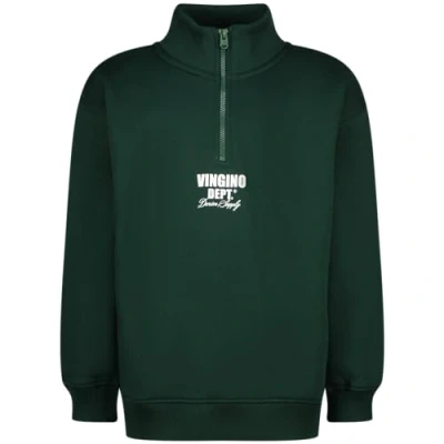 Afbeelding van Vingino Jongens Basic Half Zip Sweater, Racing Green, 14 Jaar