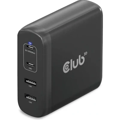 Afbeelding van club3D CAC 1912 Laptop netvoeding 100 W Binnen Aantal uitgangen: 2 x, x USB A, C GaN, Power Delivery (USB PD)