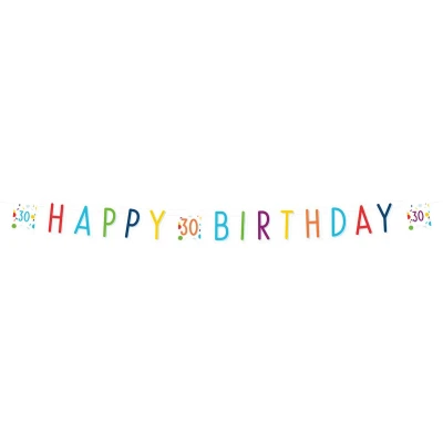 Afbeelding van Amscan Letterslinger Confetti 30 Birthday 180 Cm Papier
