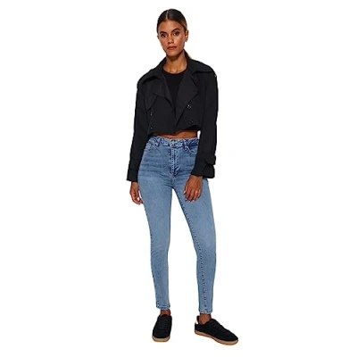 Afbeelding van Trendyol Lichtblauwe Skinny Jeans Met Hoge Taille En Vormgevend Effect Twoaw24Je00070