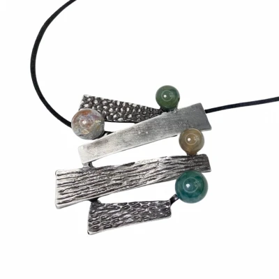 Afbeelding van Ketting zilverkleur groen Charme Bijoux