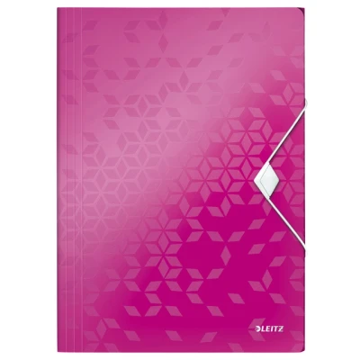 Afbeelding van Elastomap Leitz WOW A4 3 kleppen PP roze