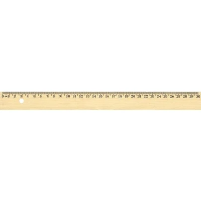 Afbeelding van Westcott liniaal 30 cm hout met metaalinleg AC E10170