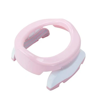 Afbeelding van POTETTE PLUS 2 in 1 reispotje/toiletverkleiner lichtroze/wit