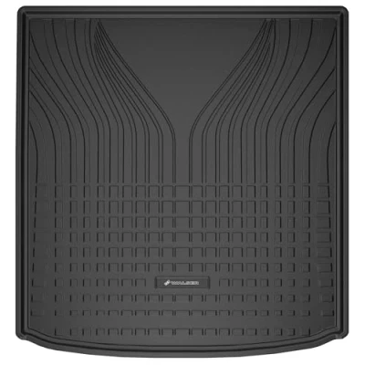 Afbeelding van WALSER Premium kofferbakmat, compatibel met VW Golf VIII Variant (CG5) 08/2020 Heute, bovenste laadvloer, 100% precies passende kofferbakbeschermingsmat, Made in EU, robuuste antislipmat voor de auto