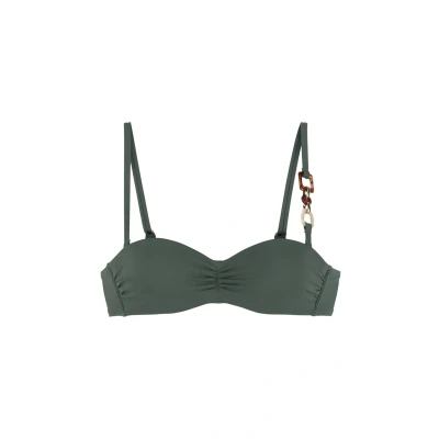 Afbeelding van Lascana Bandeau Bikinitop, Dames, Maat: 34xB, Oliv