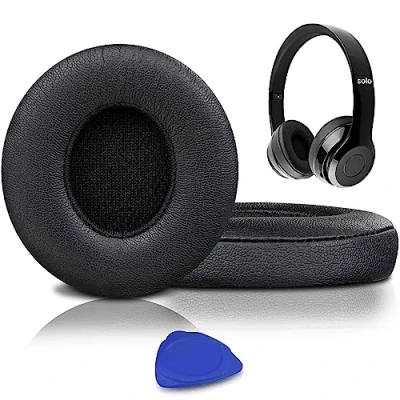 Afbeelding van SoloWIT® Oorkussens Vervanging voor Beats Solo 2 &amp; 3 Wireless Draadloze On ear Koptelefoon Zacht Eiwit Leer/Sterke Plakband Earpads en Cushions