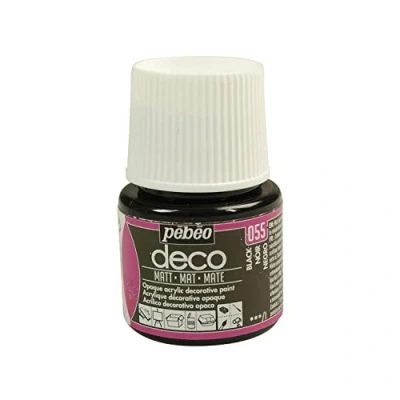 Afbeelding van Verf zwart acryl mat dekkend 45 ml déco Pébéo